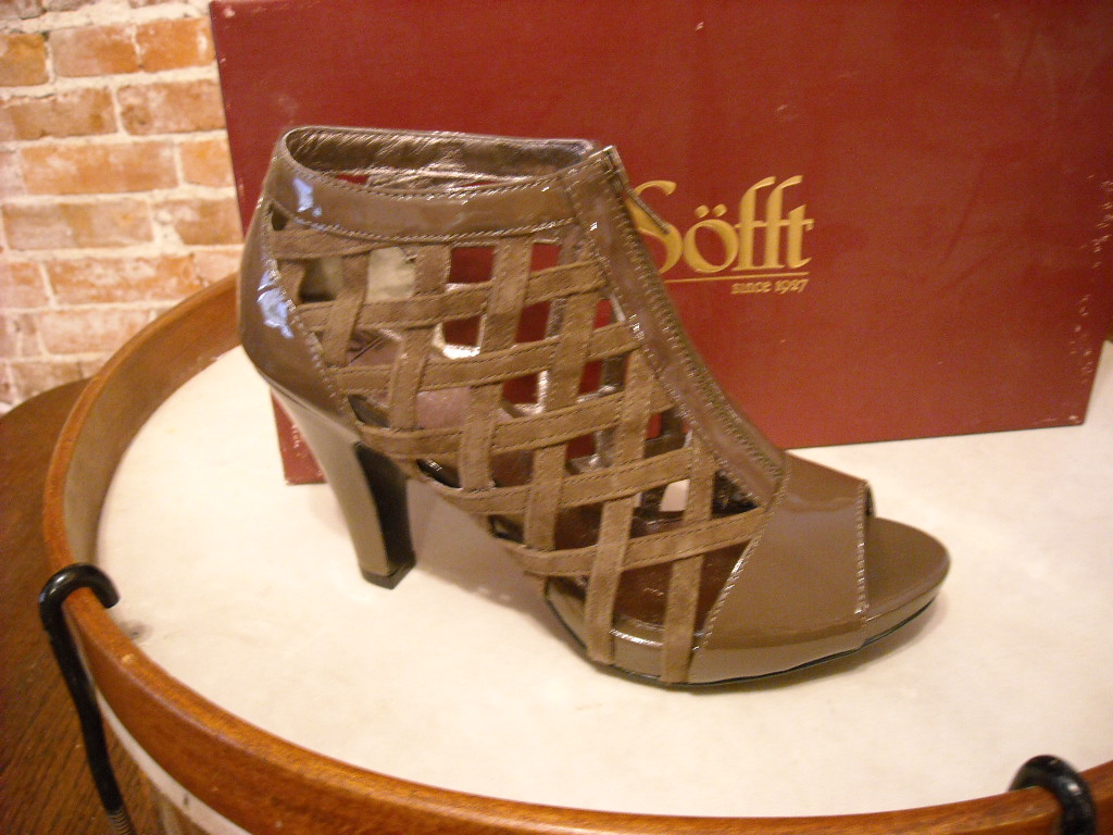 Sofft Reiko Mushroom Grey Patent Peep-toe Caged High Heel Sandal 11 NEW | eBay